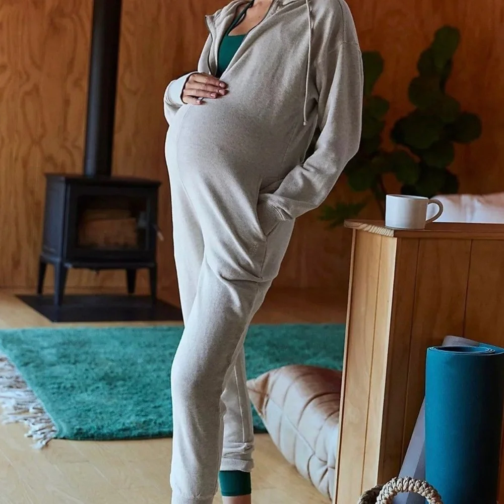 Free People x Hatch Warm Up Jumpsuit Heather Grey Small NWT Maternity Pregnancy